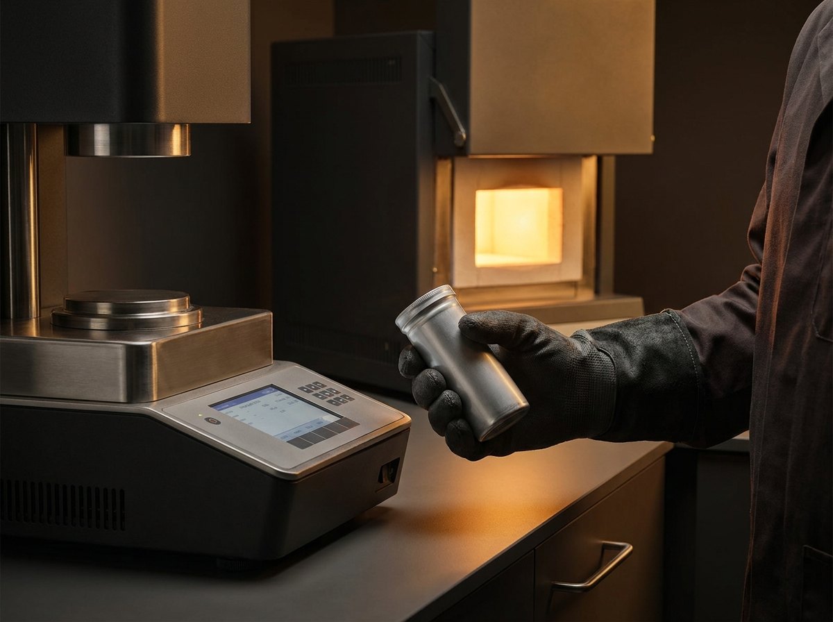 Precious-metals sample being verified in a controlled laboratory